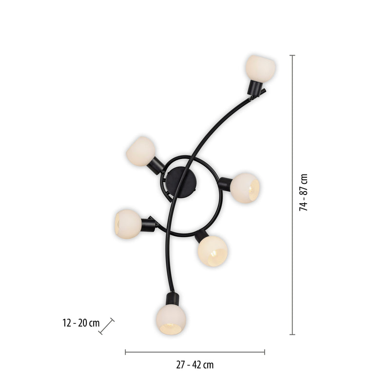 Plafoniera Paul Neuhaus LOKI 6xE14 Negru