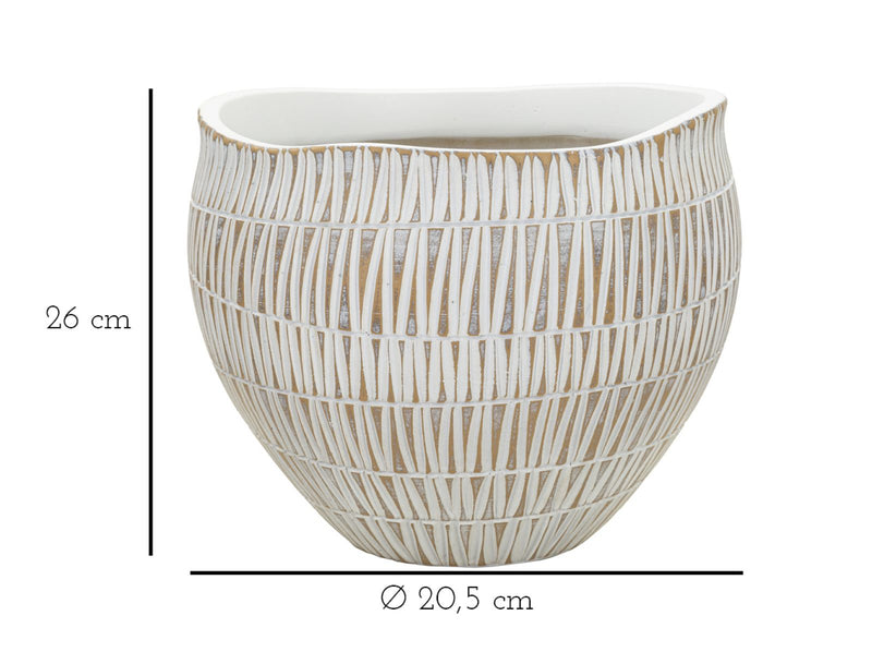 Vază Mauro Ferretti Cachepot Stiky, Auriu/Alb, Ø26 cm