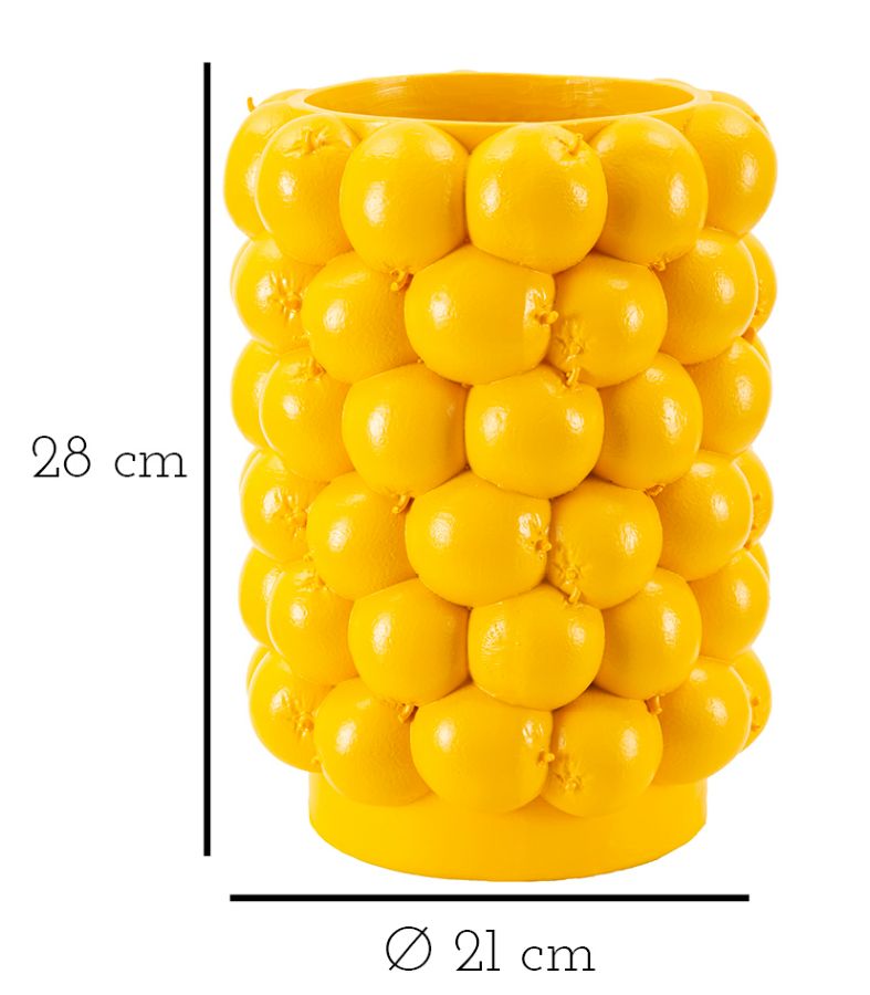 Vază Mauro Ferretti Lemons, Yellow, Ø21 cm