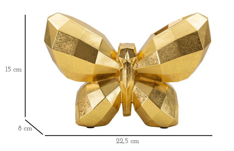 Vază Mauro Ferretti Fluture, Auriu, 22x15 cm