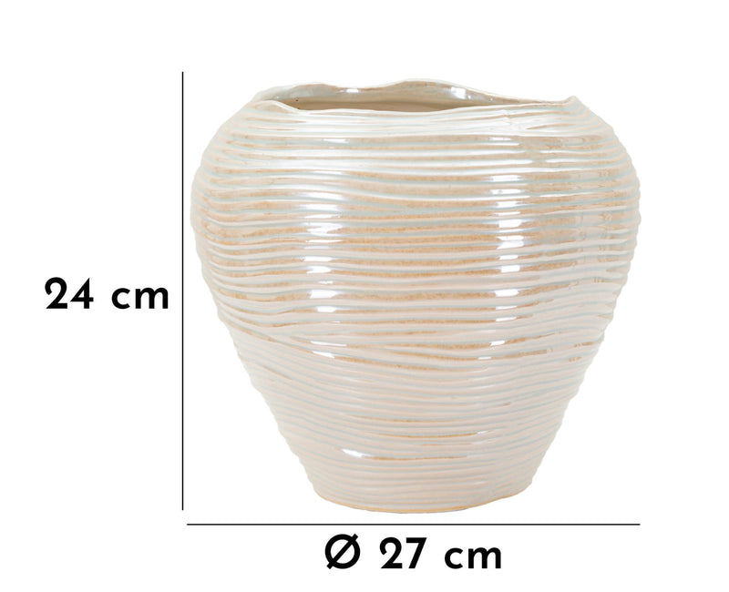 Vază Mauro Ferretti Perly Rotund Vase, Pearl Color, Ø27 cm