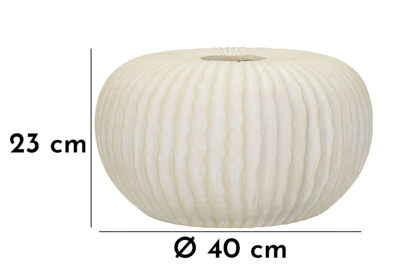 Vază Mauro Ferretti Icicle Pot, Crem, Ø40 cm