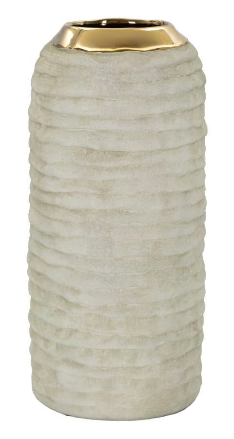 Vază Mauro Ferretti Lima Vase, Gri/Auriu, Ø14 cm