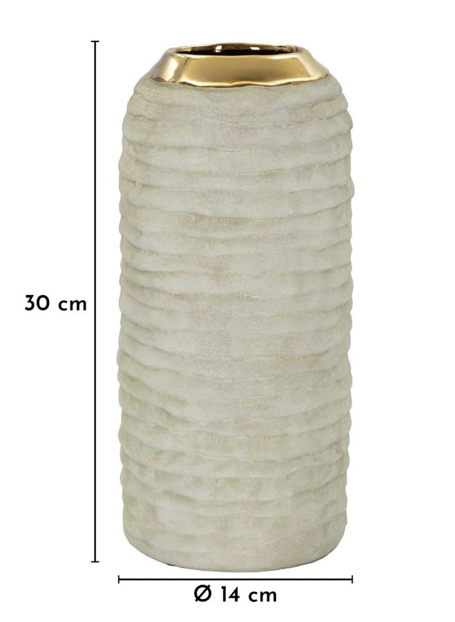 Vază Mauro Ferretti Lima Vase, Gri/Auriu, Ø14 cm