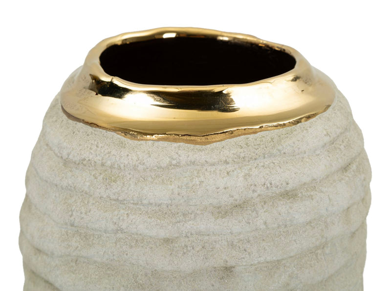 Vază Mauro Ferretti Lima Vase, Gri/Auriu, Ø12 cm