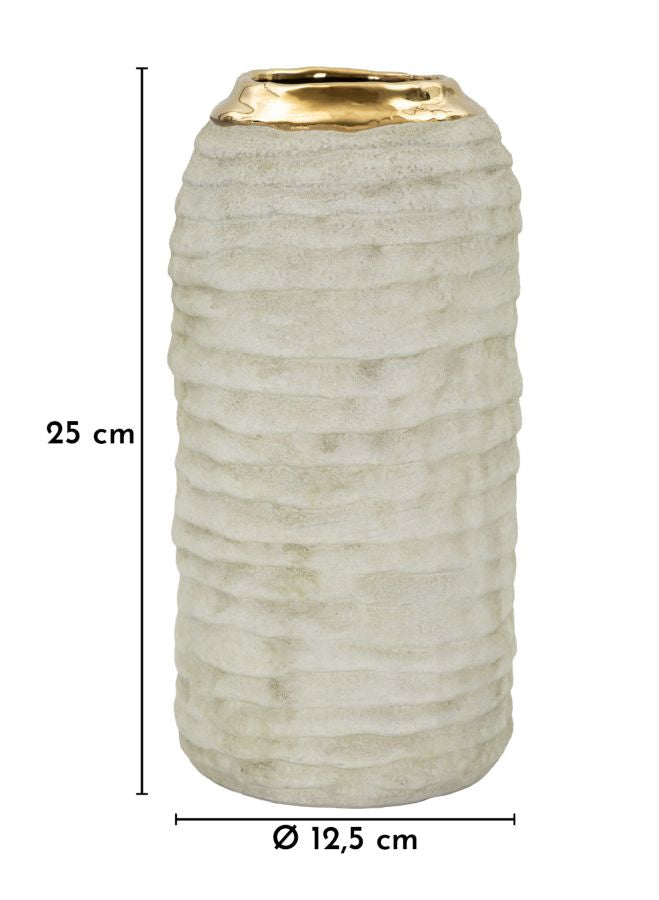 Vază Mauro Ferretti Lima Vase, Gri/Auriu, Ø12 cm