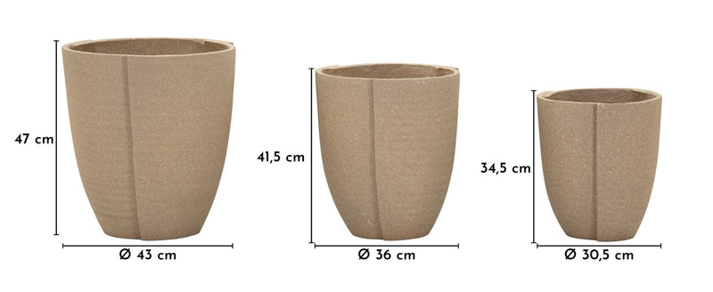 Vază Mauro Ferretti Peru' Exterior Cachepot 3, Gri, Ø43 cm