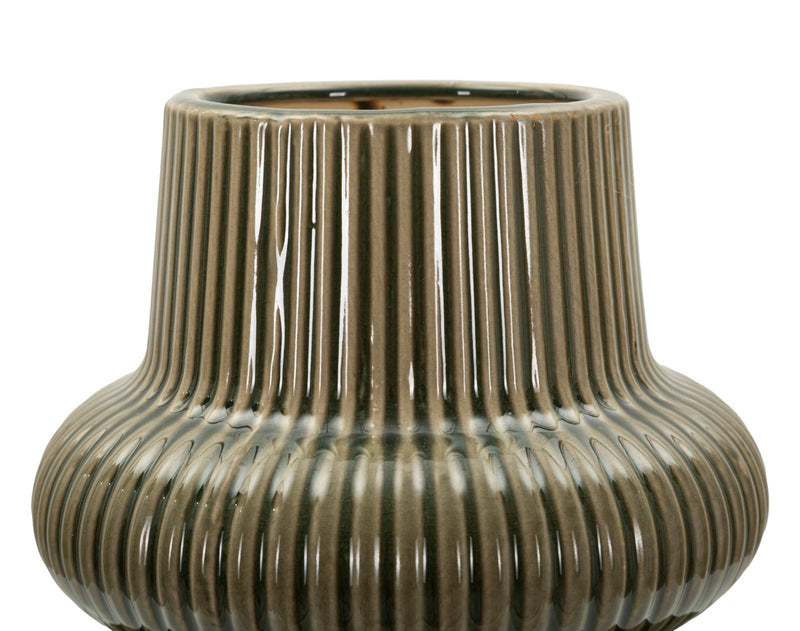 Vază Mauro Ferretti Harmony Vase, Verde, Ø18 cm