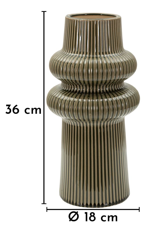 Vază Mauro Ferretti Harmony Vase, Verde, Ø18 cm