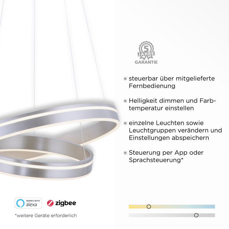 Lustra Paul Neuhaus Q-VITO 2xLED Argintiu