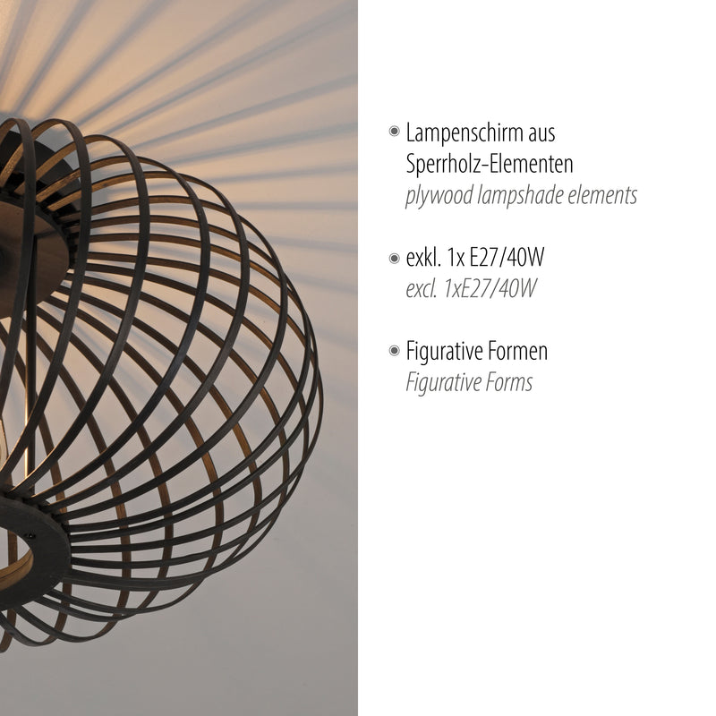 Plafoniera Zuma Line RACOON 5xE27 Negru