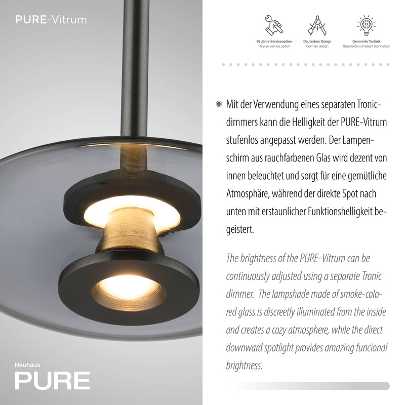 Lustra Paul Neuhaus PURE VITRUM 2xLED Gri