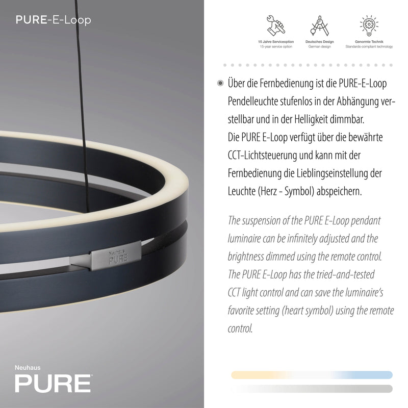 Lustra Paul Neuhaus PURE E-LOOP 2xLED Gri