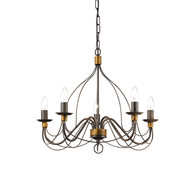 Lustra CORTE Ideal Lux, E14 max 5 x 40W, Cupru