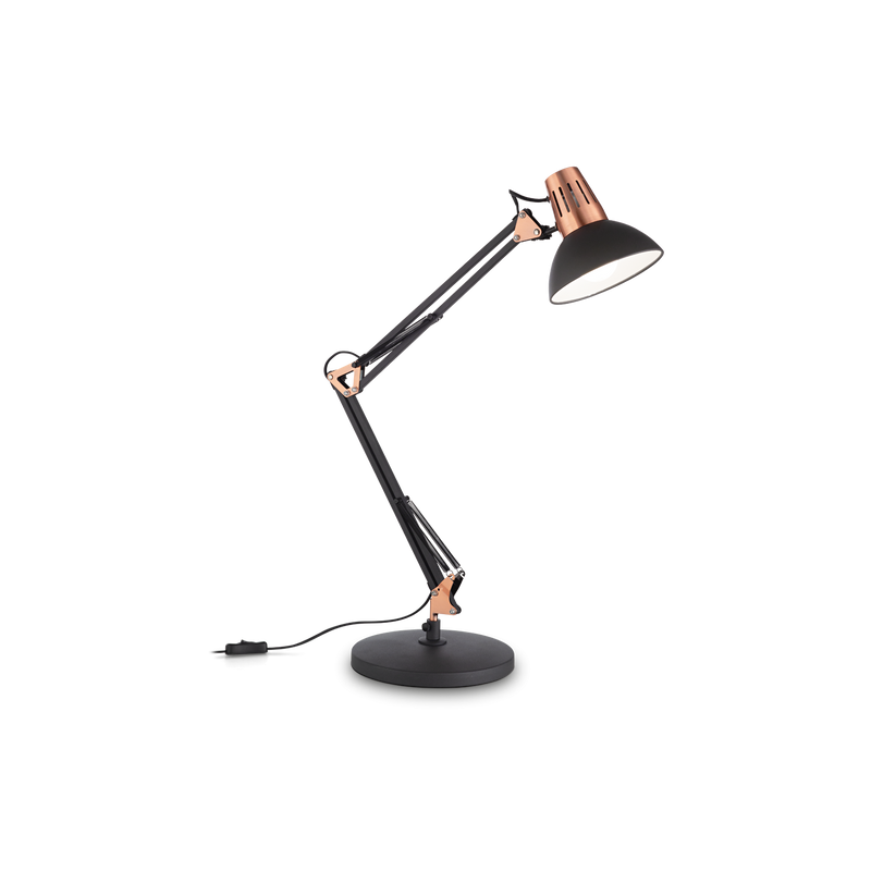 Veioză Ideal Lux Wally, Negru, 1xE27