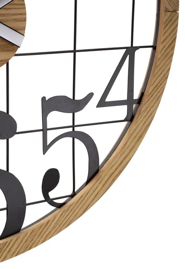 Ceas de Perete Mauro Ferretti Numbers, Negru/Maro, Ø60 cm