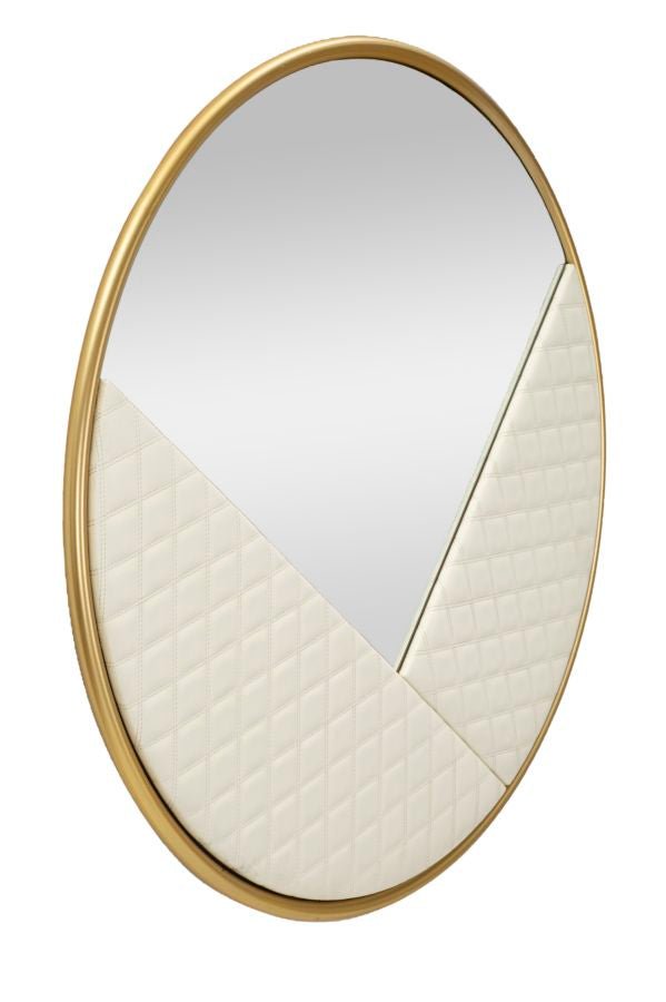 Oglindă Mauro Ferretti Sharon, Alb/Auriu, Ø80 cm