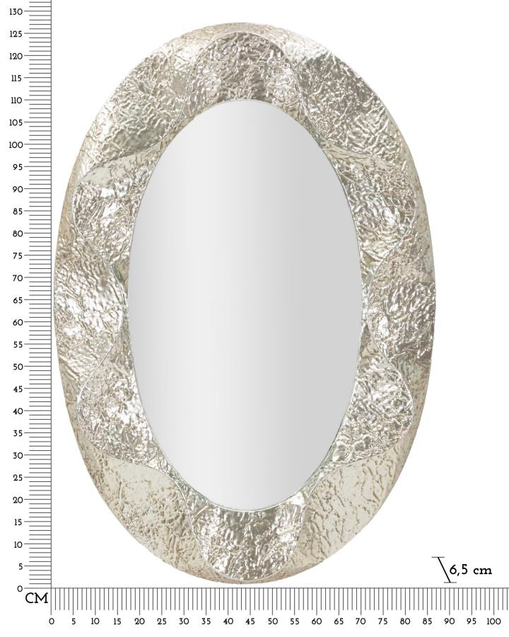 Oglindă Mauro Ferretti Argelux Oval, Argintiu, 88x128 cm