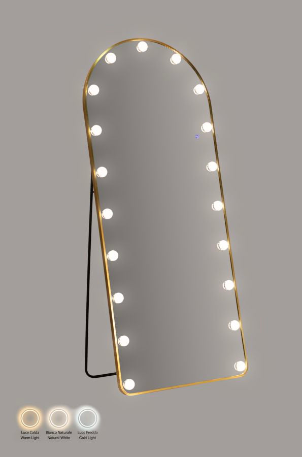 Oglindă Mauro Ferretti LED, Auriu, 70x170 cm