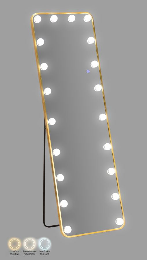 Oglindă Mauro Ferretti LED, Auriu, 50x160 cm