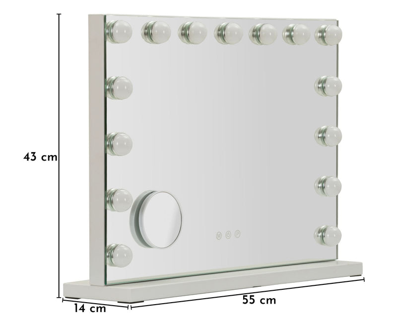 Oglindă de Masă Mauro Ferretti LED, Alb, Ø9 cm