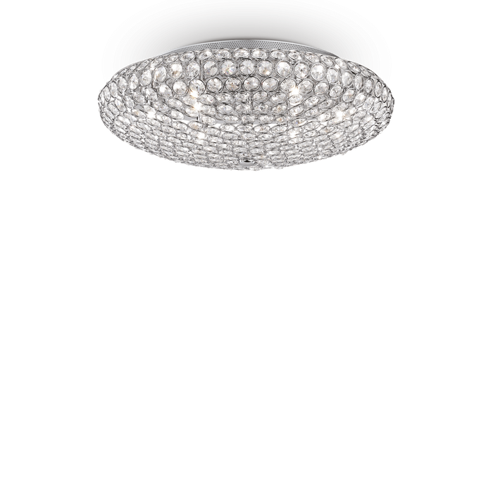 Plafoniera/Aplica KING Ideal Lux, G9 max 9 x 40W, Crom 53,5 cm