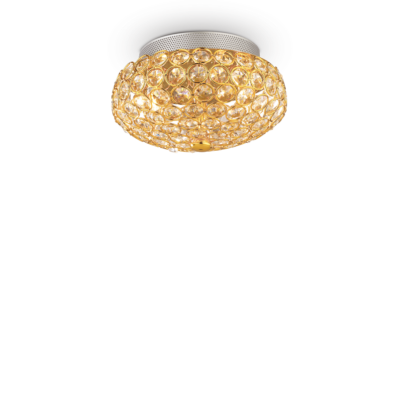 Plafoniera/Aplica KING Ideal Lux, G9 max 3 x 40W, Auriu, 25.5 cm