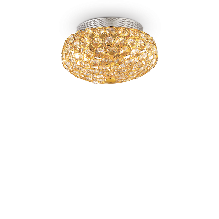 Plafoniera/Aplica KING Ideal Lux, G9 max 3 x 40W, Auriu, 25.5 cm