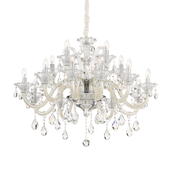 Candelabru Cristal COLOSSAL Ideal Lux, E14 max 15 x 40W, Sticla