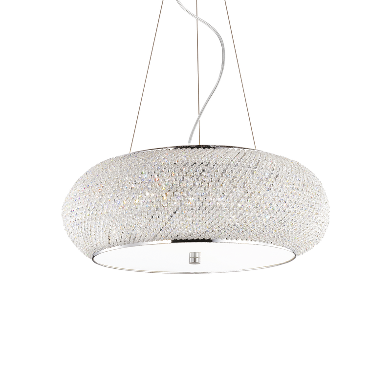 Lustra PASHA' Ideal Lux, E14 max 10 x 40W, SP10, Crom