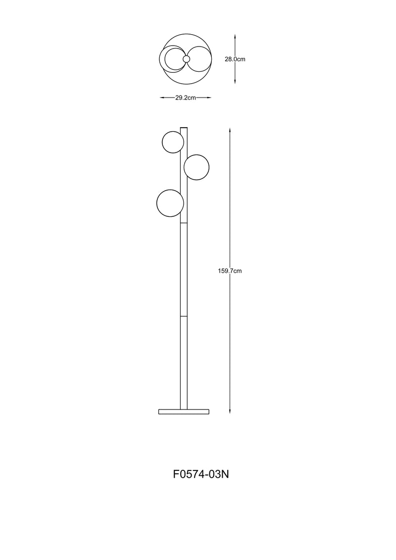 Lampadar Zuma Line FORES 3xG9 Auriu Mat
