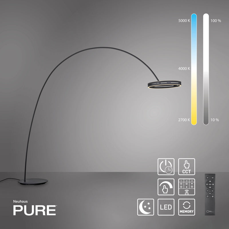 Lampadar Paul Neuhaus PURE LOOP-BOW 2xLED Negru