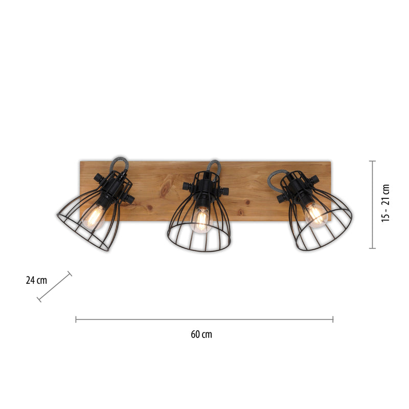 Plafoniera Paul Neuhaus TARO 3xE14 Negru