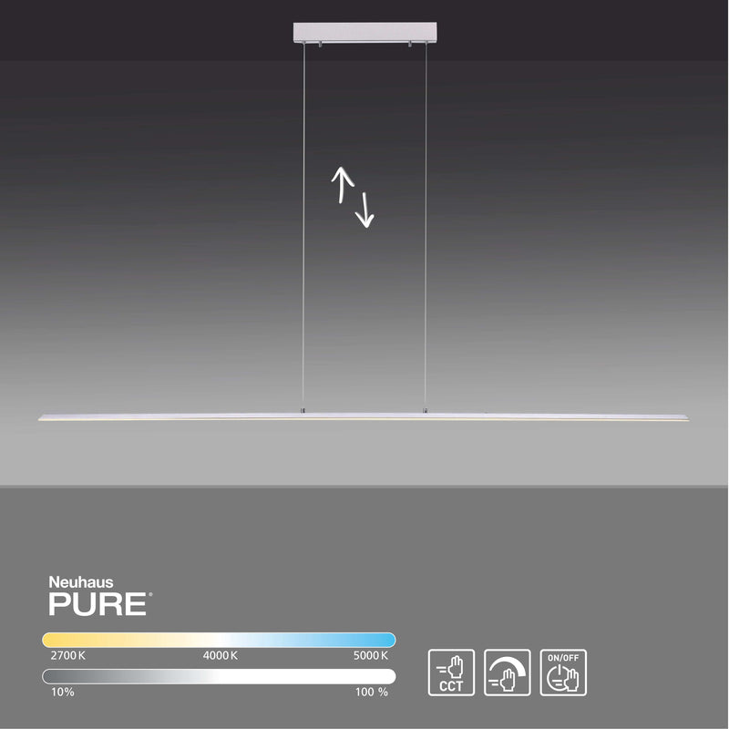 Lustra Paul Neuhaus PURE-LITE LED Argintiu