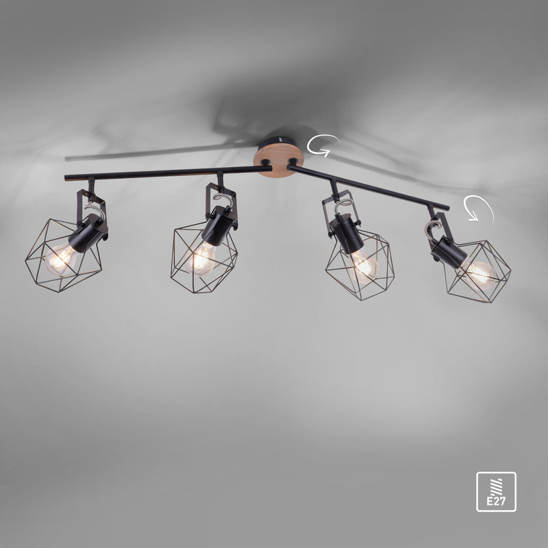Plafoniera Paul Neuhaus JARO 4xE27 Negru