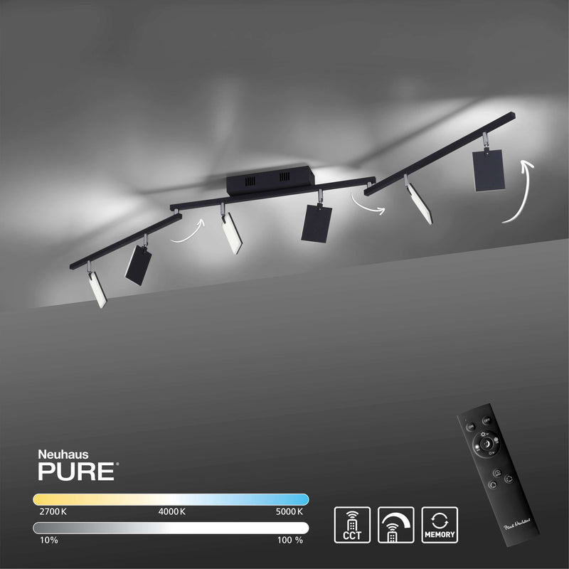 Plafoniera Paul Neuhaus PURE-MIRA 6xLED Negru