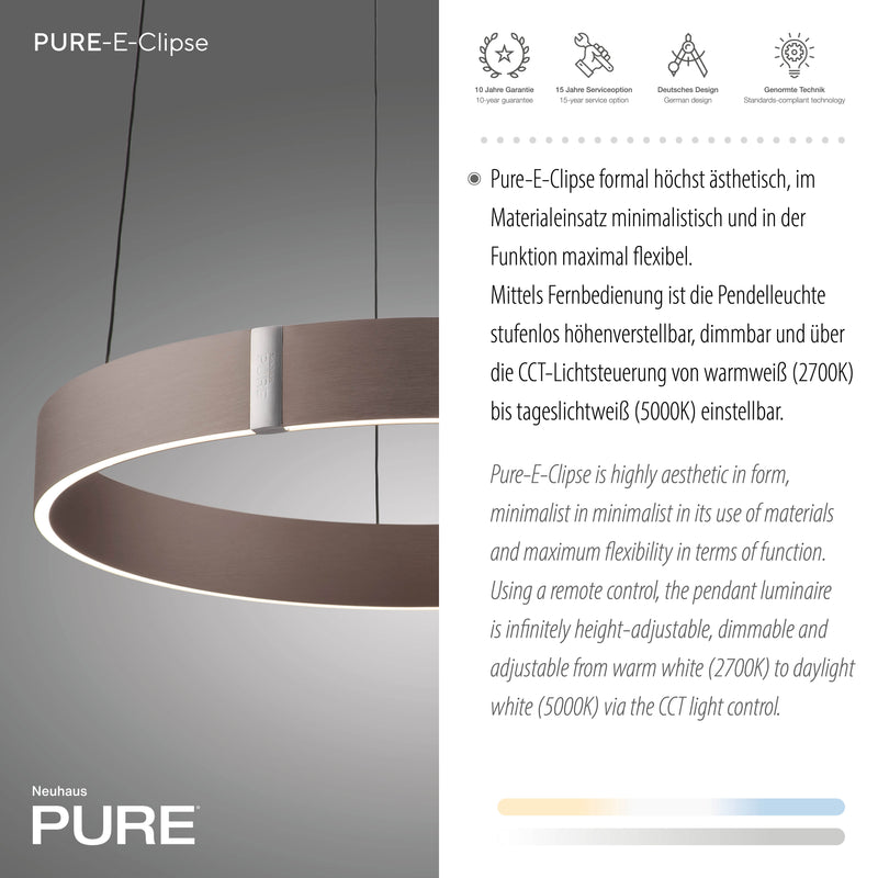 Lustra Paul Neuhaus PURE E-CLIPSE 2xLED Bronz Metalic