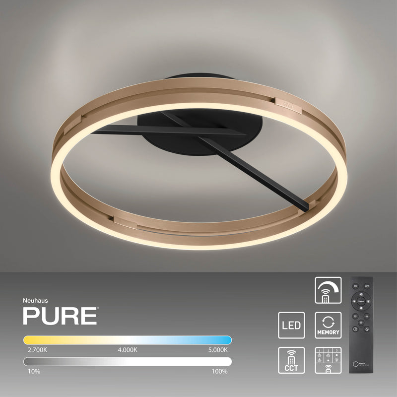 Plafoniera Paul Neuhaus PURE LOOP 2xLED Negru