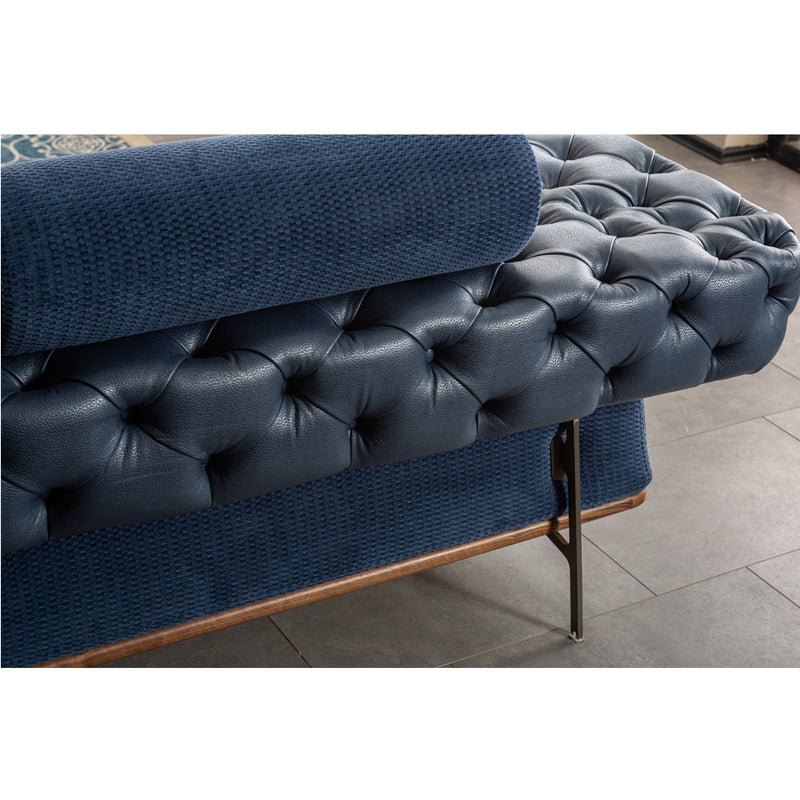 Canapea Arty Inev Asi Home, Albastru, lungime 257cm, latime 108cm, inaltime 87cm