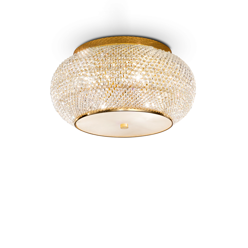 Plafoniera/Aplica PASHA' Ideal Lux, E14 max 6 x 40W, D40, Auriu