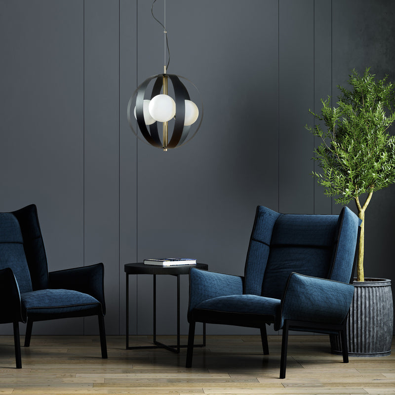 Lustra Zuma Line NELA 3xE14 Negru / Auriu