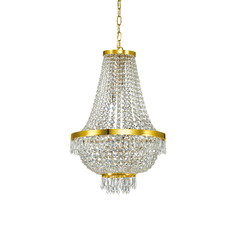Candelabru Cristal CAESAR Ideal Lux, G9 max 9 x 4W, SP9, Auriu