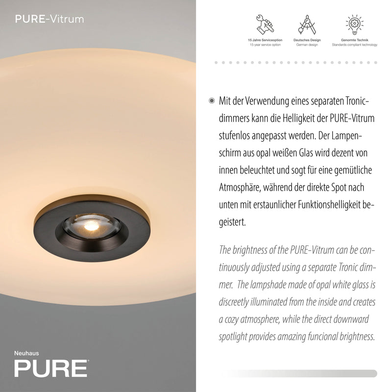 Plafoniera Paul Neuhaus PURE VITRUM 2xLED Maro Metalic