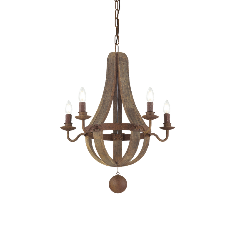 Lustra MILLENNIUM Ideal Lux, E14 max 5 x 40W, Lemn