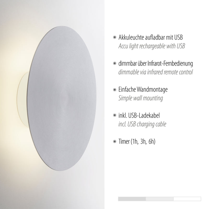 Aplica Paul Neuhaus AKKU-PUNTUA LED Aluminiu