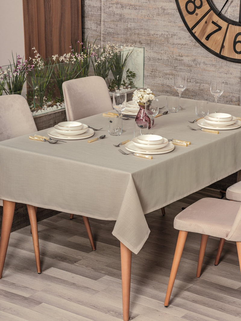 Față de Masă Asi Home Plain 160 - Beige Poliester 155X160 cm