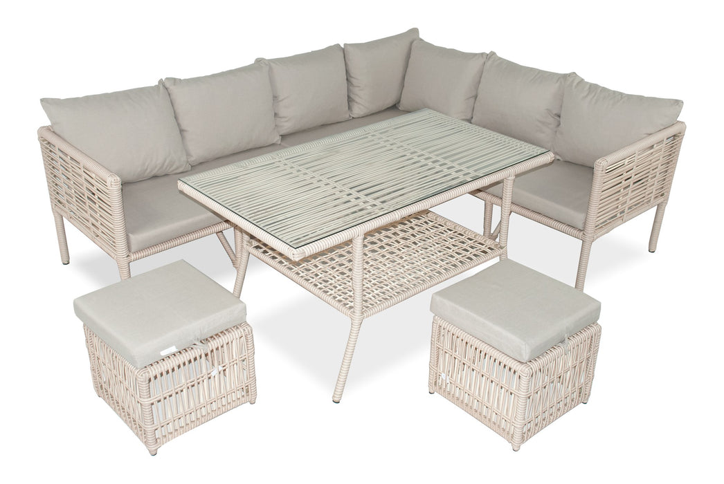 Set Lounge de Gradina Asi Home Puf Newyork 2 - Maro deschis