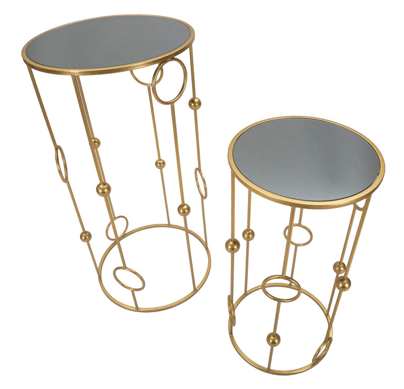 Măsuță Mauro Ferretti Cage, Auriu, Ø50 cm