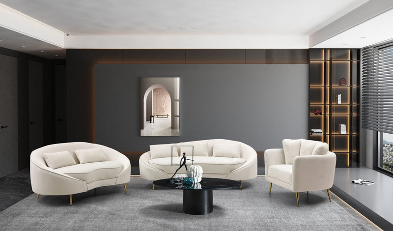 Canapea Mauro Ferretti 3 Oslo cu, Crem/Auriu, 185x68 cm