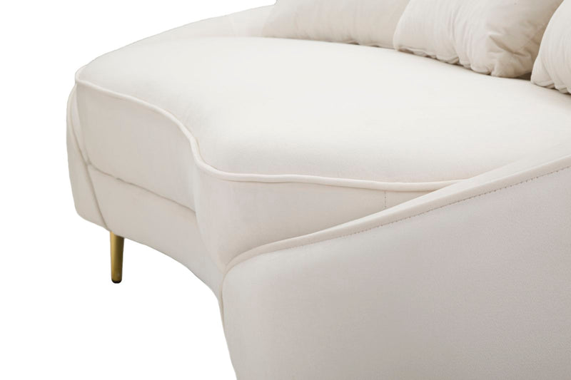 Canapea Mauro Ferretti 3 Oslo cu, Crem/Auriu, 185x68 cm